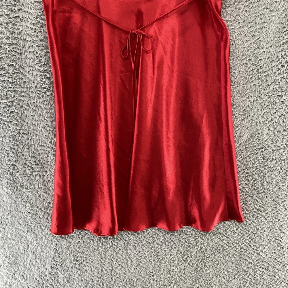 Vintage Slip Dress Womens Medium Red Satin Romantic Babydoll Nightie‎ Valentines